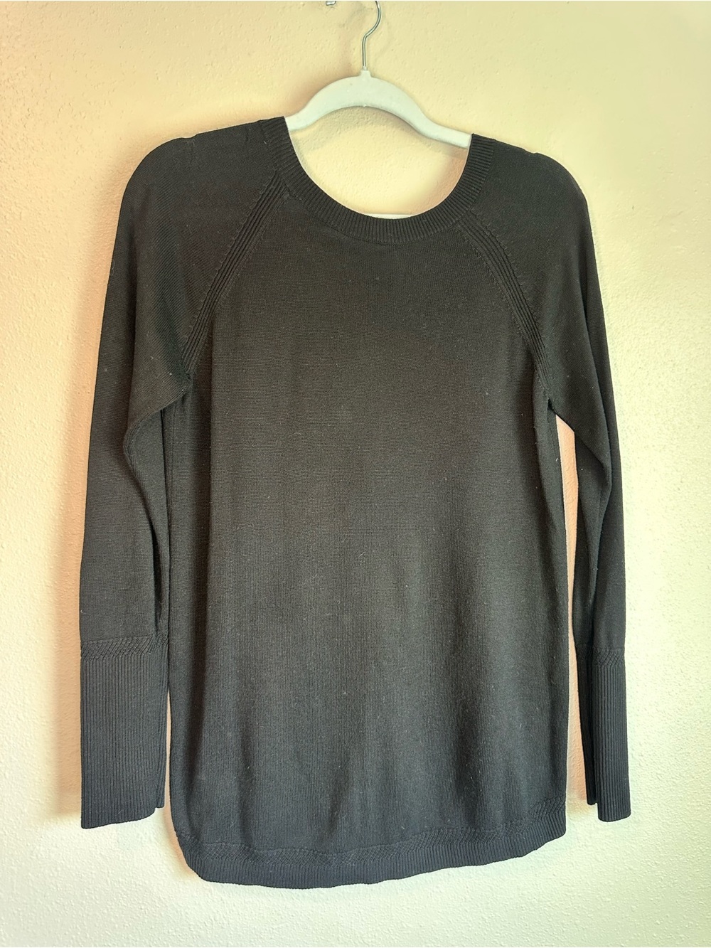 Lululemon Black Cashmere Blend Open Back V-Neck Sweater